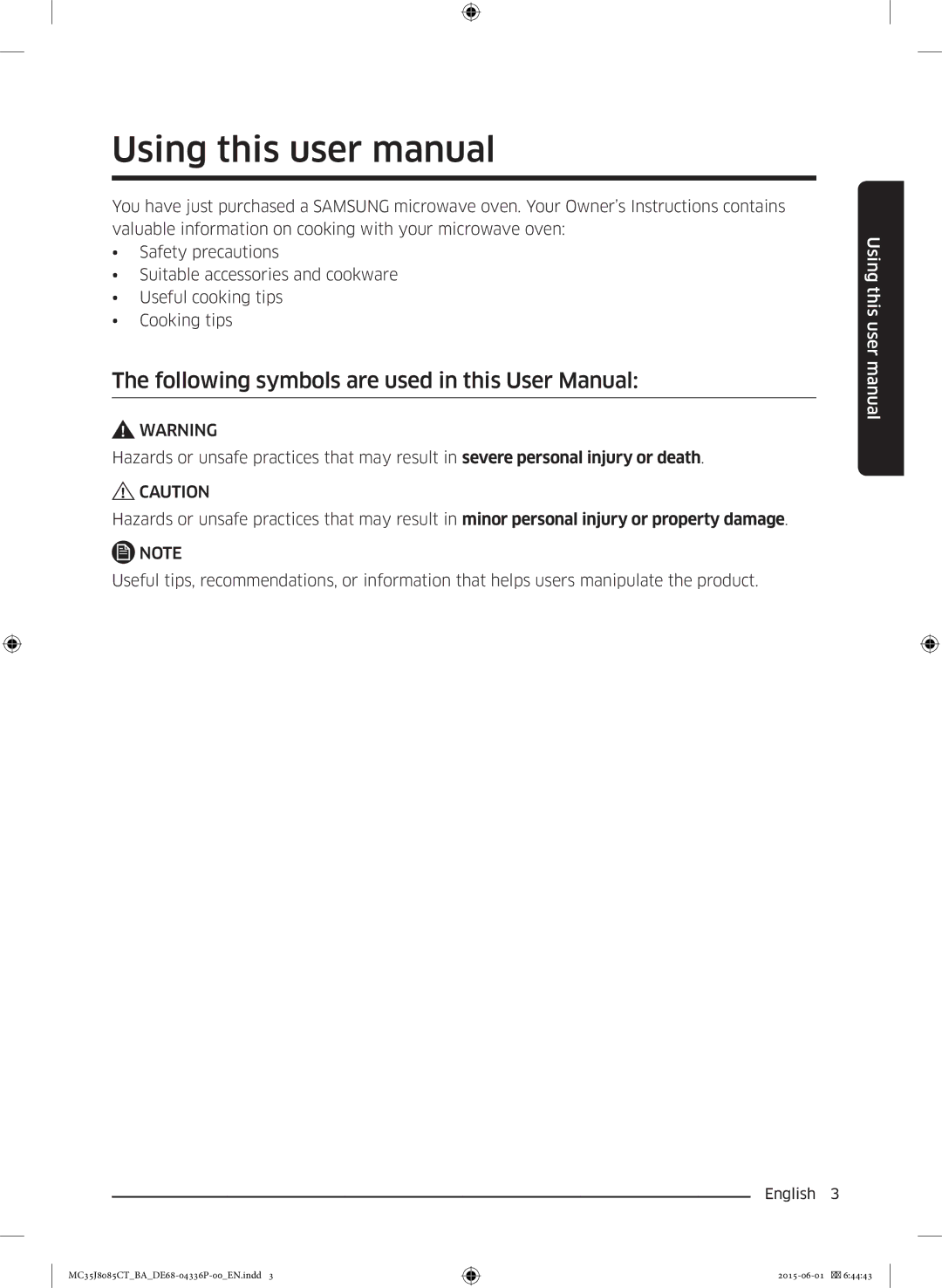 Samsung MC35J8085CT/BA manual English  